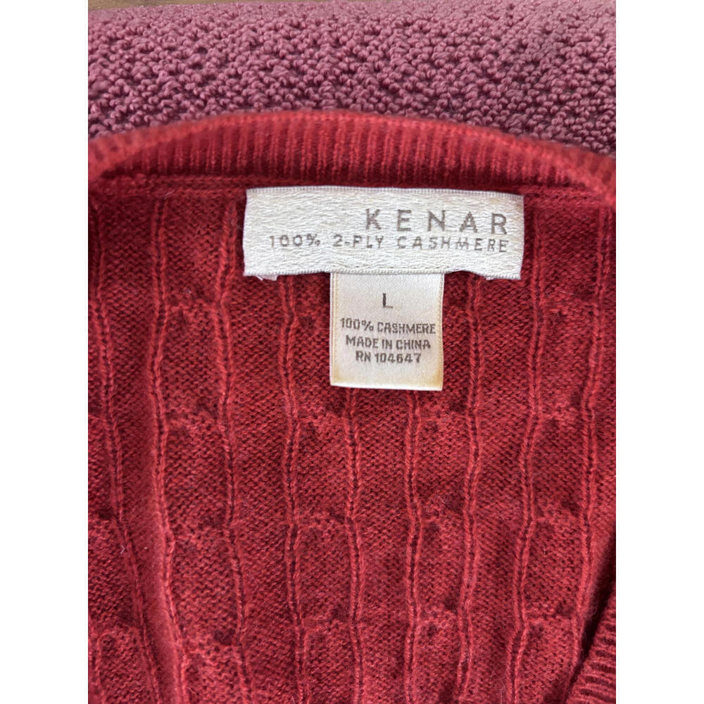Kenar 100% Cashmere Orange Cableknit Sweater size L - Picture 4 of 4